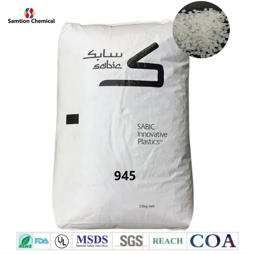 Sabic Lexan 945 Non-Filled, Injection Moldable Grade non-chlorinated, non-brominated opaque color options